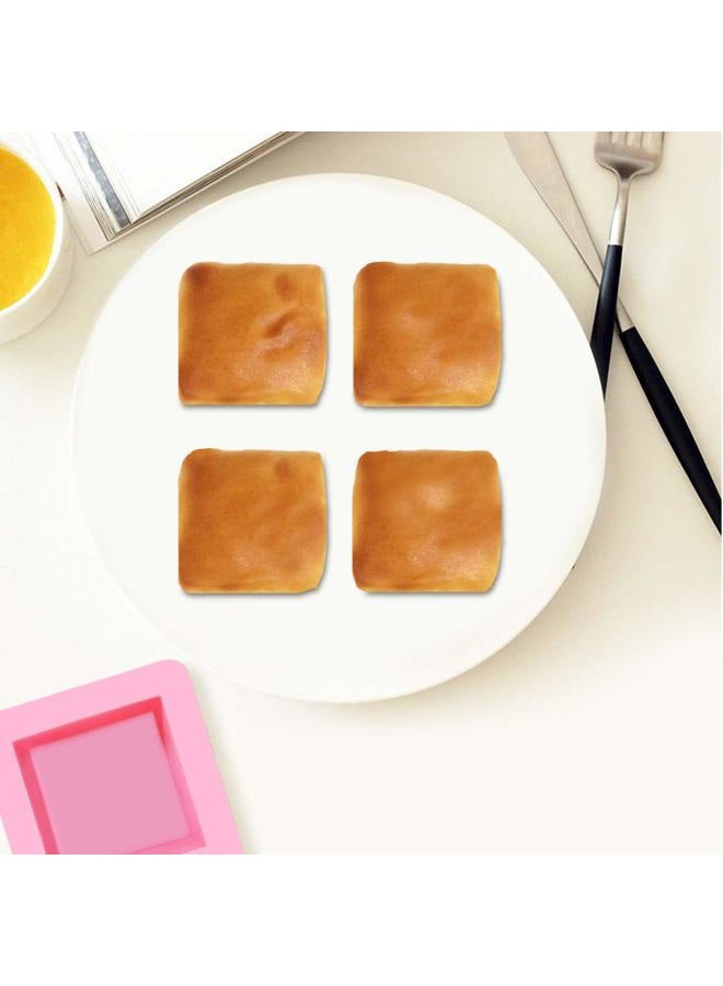 AIFUDA 3 Pcs Non-Stick Square Baking Silicone Molds, Quick Release Bread Pan Bakeware Tray for Cheese Cake Tier Cake Handmade Toast Mold Bread Mould Soap Mold - Rose Red, Pink - Image 5
