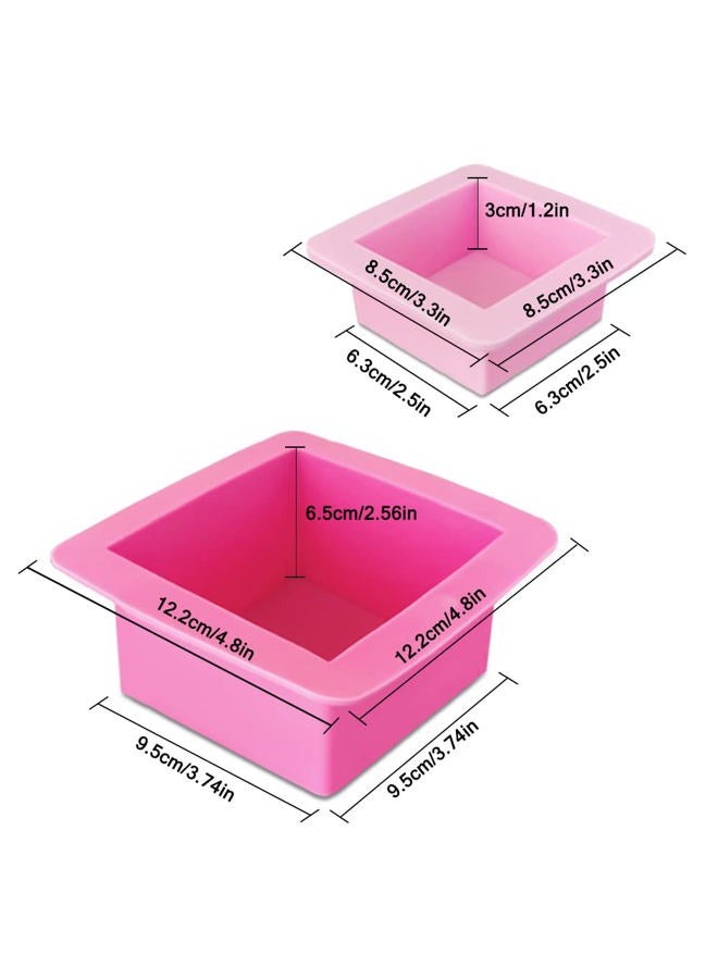 AIFUDA 3 Pcs Non-Stick Square Baking Silicone Molds, Quick Release Bread Pan Bakeware Tray for Cheese Cake Tier Cake Handmade Toast Mold Bread Mould Soap Mold - Rose Red, Pink - Image 4