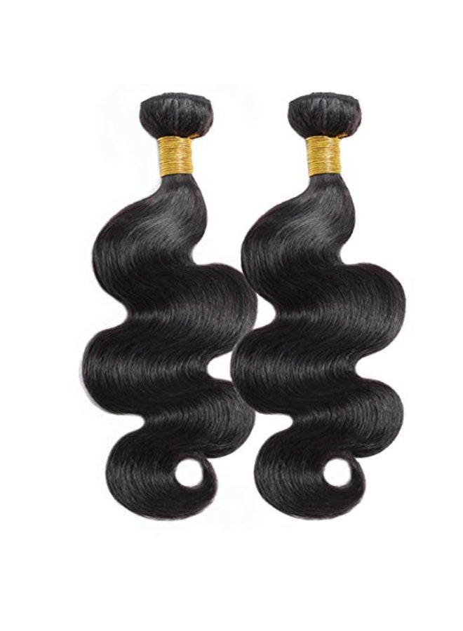 Selina 12A Body Wave Human Hair Bundles with Closure 10 128 Inch 4x4 HD Lace Closure 100 Brazilian Virgin Human Hair 2 Bundles with Closure Deals Hair Extensions Quick Weave Bundle Natural Black - Image 4
