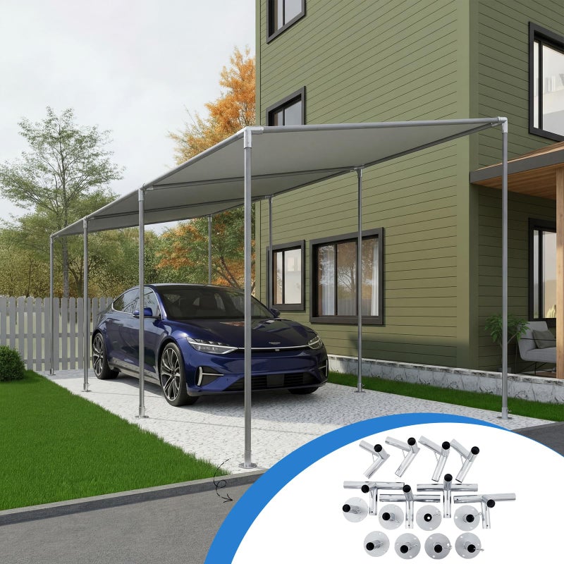 Frienda 8-Leg Lean-to Canopy Fittings, Lean to Carport Frame Connectors Kit DIY Project for Slant Roof Carport, Shed, Gazebo, Greenhouse, Shelter Deck, Pipes Not Included (1-3/8 Id,16 Pcs) - Image 5