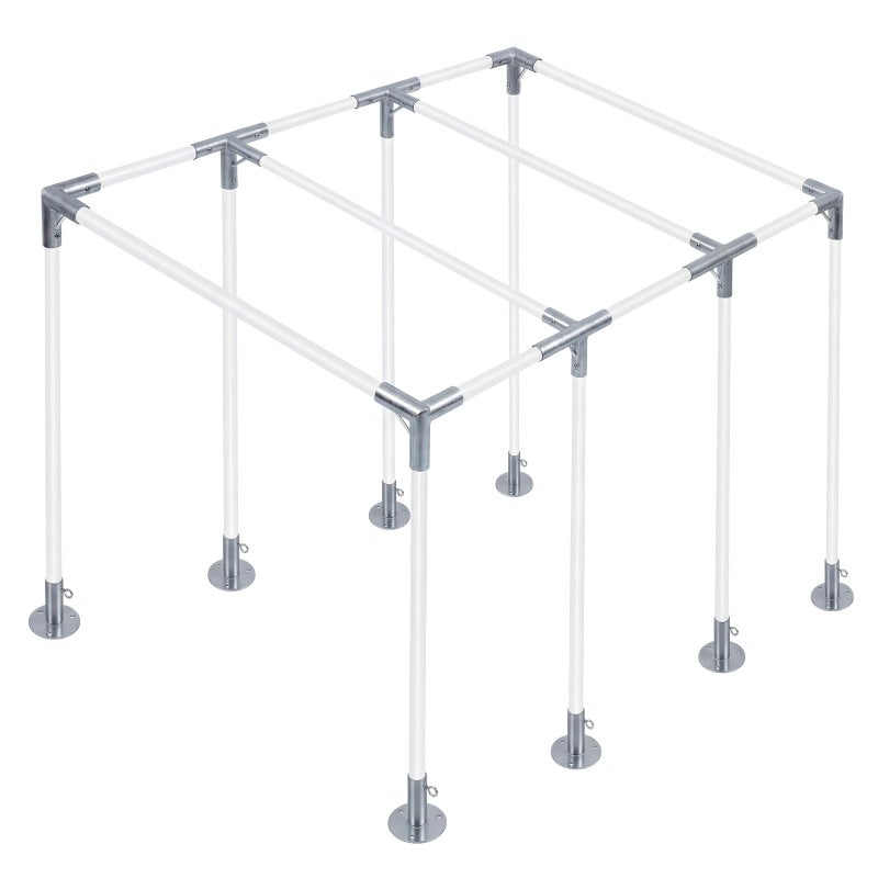 Frienda 8-Leg Lean-to Canopy Fittings, Lean to Carport Frame Connectors Kit DIY Project for Slant Roof Carport, Shed, Gazebo, Greenhouse, Shelter Deck, Pipes Not Included (1-3/8 Id,16 Pcs) - Image 1