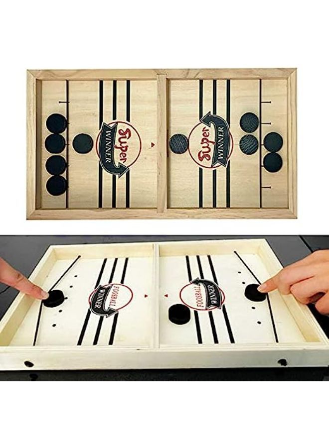 Slingshot Table Hockey Party Game, Bouncing Chess Hockey Game, Table Desktop Battle 2 in 1 Ice Hockey Game, Winner Board Games Toys for Parent-Child (37x24x3.5cm)  - Image 1