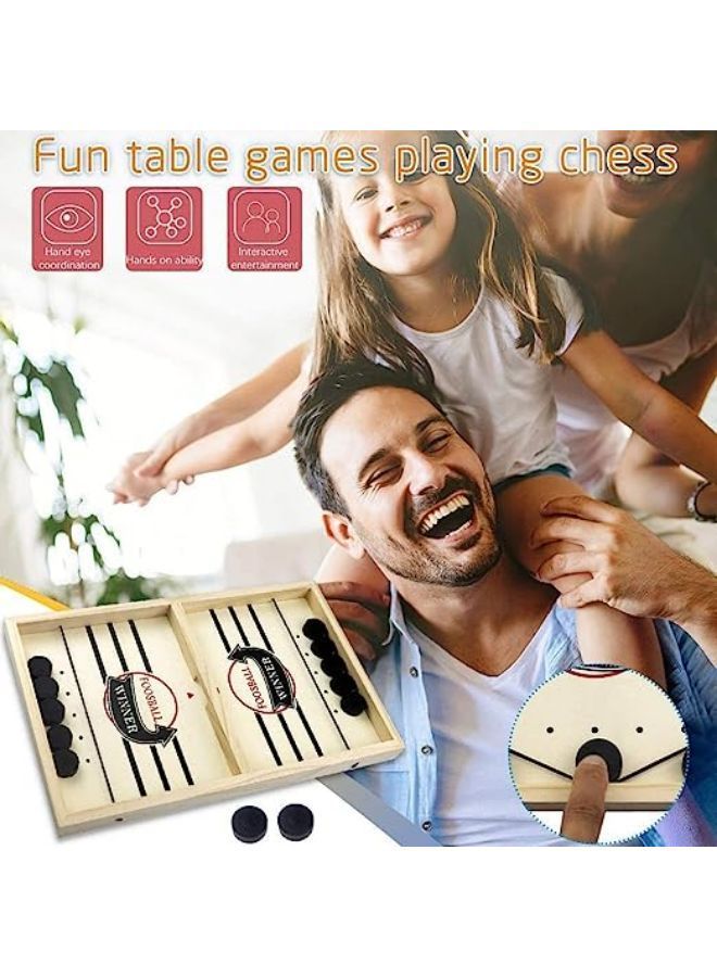 Slingshot Table Hockey Party Game, Bouncing Chess Hockey Game, Table Desktop Battle 2 in 1 Ice Hockey Game, Winner Board Games Toys for Parent-Child (37x24x3.5cm)  - Image 2