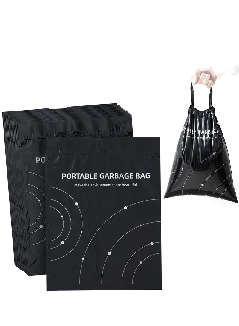 Y&D Disposable Trash Bags for Cars, 40 Pack Vomit Bags, Portable Drawstring, Paste Dual-Use Self Adhesive Cleaning Easy Stick on and Hanging, Cars Kitchens Bedrooms Travel Office (Black) - Image 1