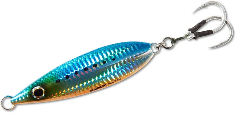 SHIMANO Butterfly Flat-Fall Fishing Jig, 100G, Blue Sardine - Image 1