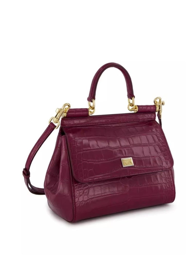 D&G DG BAG handbag, a luxurious women's handbag suitable for evening and formal occasions, paired with DG gold hardware logo and crocodile pattern - Image 2