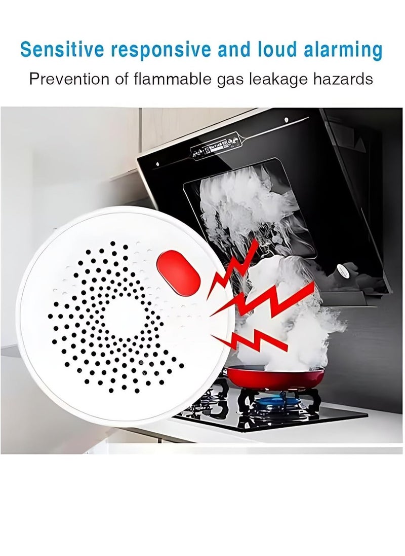 igeekwell - Smart TUYA WiFi Gas Detector (Natural Gas, Propane, and Other Flammable Gases), Loud 70dB Alarm, Phone Notifications, No Hub Required, Reliable Sensor, Modern White Status LED,With UK PLUG - Image 1