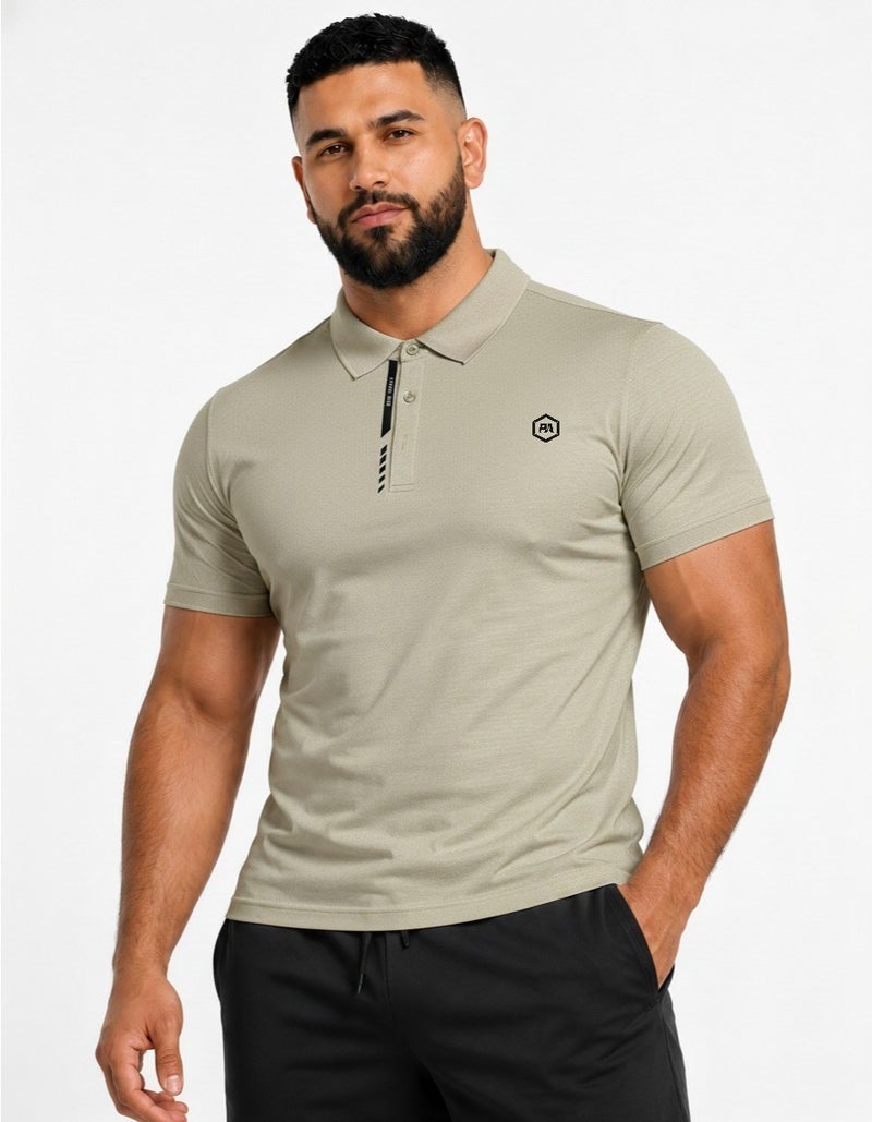 بريما إيس رجالي Polo الهواء الطلق والنشاط لاكشري Khaki Green - Image 1