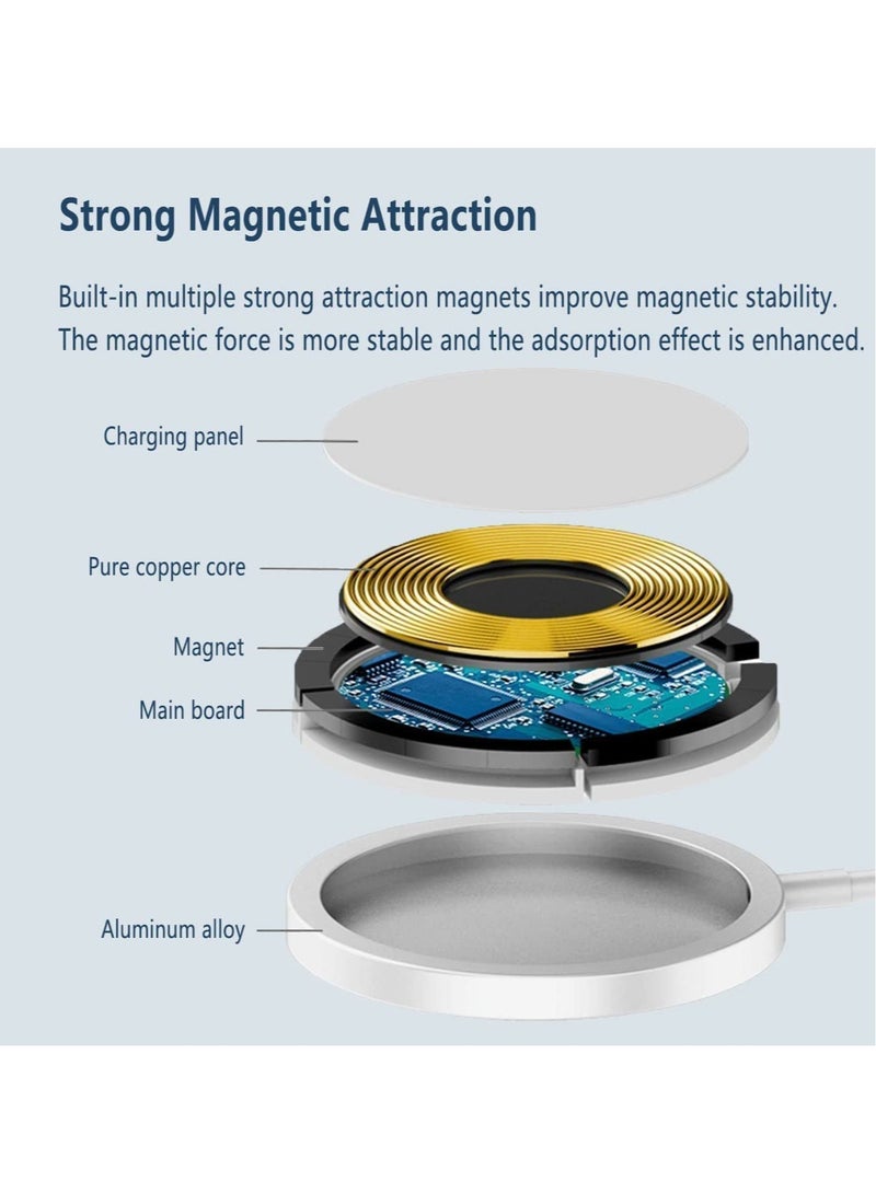 Magnetic Wireless Charger,15W Fast Wireless Charging Compatible with Mag-Safe Charger for iPhone 12/12Pro/12 Pro Max/12Mini/iPhone 13/13Mini/13Pro/ 13 Pro Max/iPhone 14/14Plus/14Pro/14 Pro Max  - Image 5