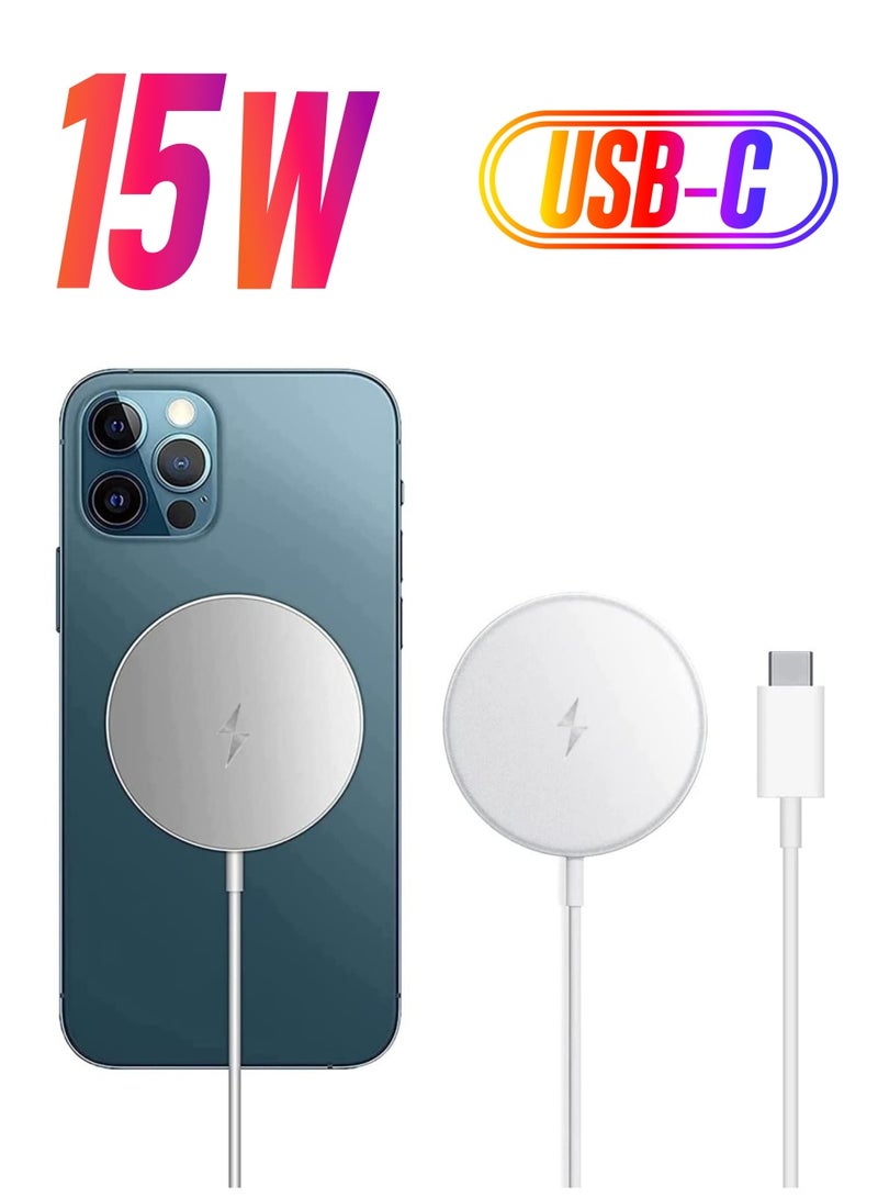 Magnetic Wireless Charger,15W Fast Wireless Charging Compatible with Mag-Safe Charger for iPhone 12/12Pro/12 Pro Max/12Mini/iPhone 13/13Mini/13Pro/ 13 Pro Max/iPhone 14/14Plus/14Pro/14 Pro Max  - Image 1
