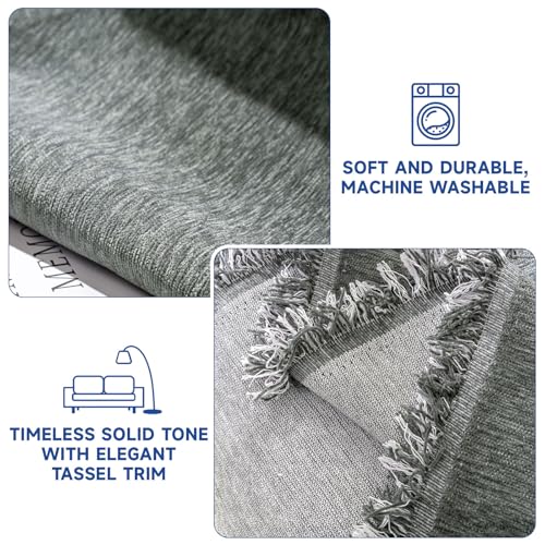VC Life VClife Couch Covers for Sofa, Non Slip Sofa Covers for Dog Washable Couch Covers for 2 Cushion Couch Sofa with Tassel, Pet Sectional Sofa Covers Chenille Furniture Protector, Dark Gray, 71"x118" - Image 5