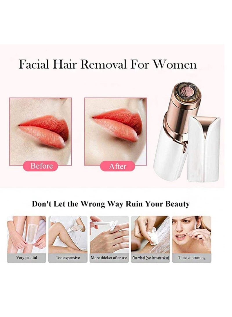 ELTRAZONE Electric Facial Hair Remover, Women’s Portable Facial Hair Trimmer, Best Painless Flawless Hair Remover for Women Bikini Area, Peach Fuzz, Upper Lip, Arm (White) - Image 3