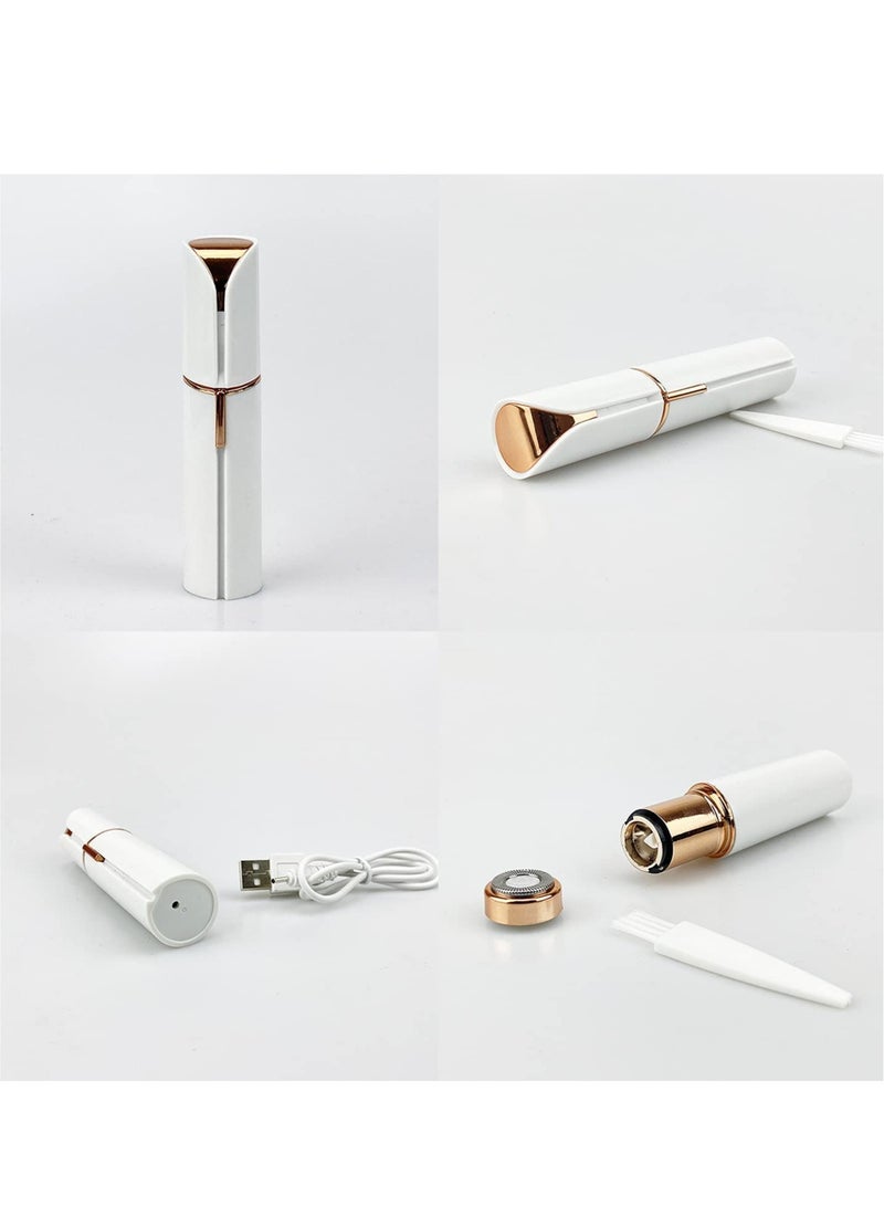 ELTRAZONE Electric Facial Hair Remover, Women’s Portable Facial Hair Trimmer, Best Painless Flawless Hair Remover for Women Bikini Area, Peach Fuzz, Upper Lip, Arm (White) - Image 5