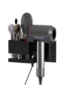 General Hair dryer, rack, toilet, washstand, bathroom, hairdressing tools, storage box, hair dryer bracket, hair dryer, hanger, free punching (black)  - Image 1
