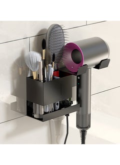General Hair dryer, rack, toilet, washstand, bathroom, hairdressing tools, storage box, hair dryer bracket, hair dryer, hanger, free punching (black)  - Image 2