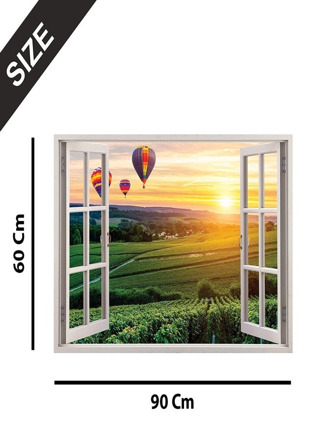 Ladecor Medium Vinyl Window Type Natural Sunrise Sticker, for Home Office Living Room Bedroom Hotel Restaurant Cafe Gym Wall Decor (Size 90 x 60 cm) D34 - Image 5