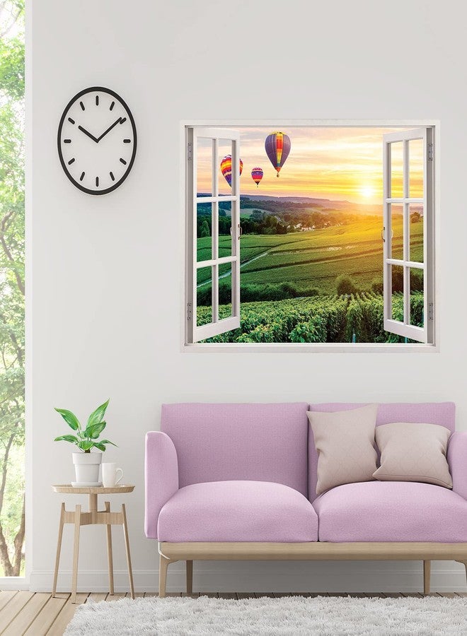 Ladecor Medium Vinyl Window Type Natural Sunrise Sticker, for Home Office Living Room Bedroom Hotel Restaurant Cafe Gym Wall Decor (Size 90 x 60 cm) D34 - Image 2