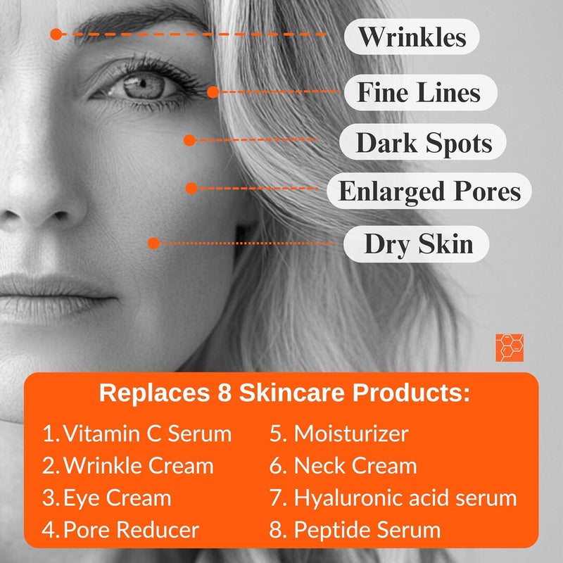 Levaye Vitamin C Serum Anti Aging Facial Serum with Vitamin C ferulic acid Hyaluronic Acid Vitamin E Brightening Serum Targets Dark Spots Fine Lines Wrinkles Dry Skin Firmness 17 Fl Oz - Image 4