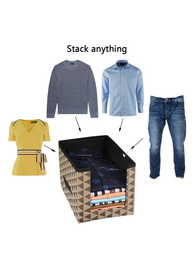 PrettyKrafts 1 Pc Non Woven Large Capacity Shirt Stacker / Foldable & Stackable Closet Wardrobe Cupboard Organizer / Multipurpose Clothes Shelf Storage Box Organizer (Black, 25x38x24 cm) - Image 4