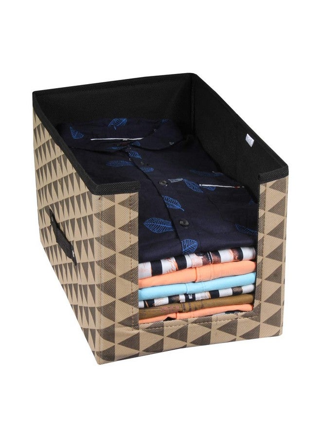 PrettyKrafts 1 Pc Non Woven Large Capacity Shirt Stacker / Foldable & Stackable Closet Wardrobe Cupboard Organizer / Multipurpose Clothes Shelf Storage Box Organizer (Black, 25x38x24 cm) - Image 1