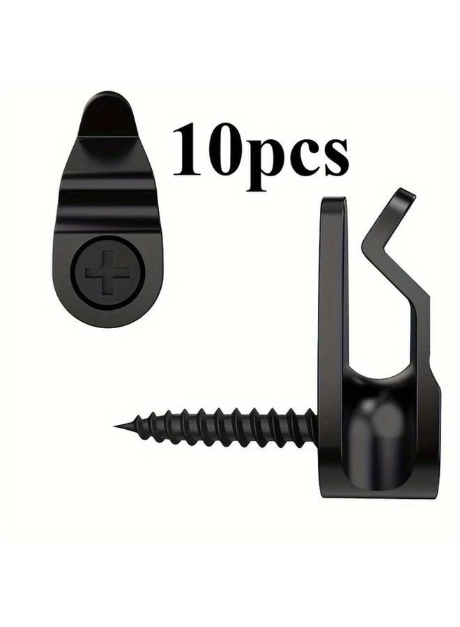 Black Heavy Duty Screw In String Light Hooks Weatherproof Outdoor Cable Clips - Image 5