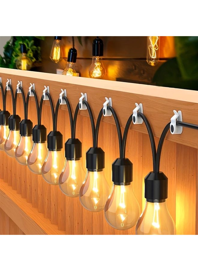 Black Heavy Duty Screw In String Light Hooks Weatherproof Outdoor Cable Clips - Image 2