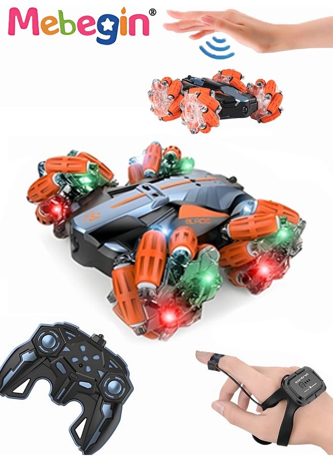 MEBEGIN - Remote Control Car Toy with Light and Music, 2.4 GHz Double Side Radio Control Drift Race Car, Gesture Sensing RC Stunt Car, Suitable for Various Roads, Ideal Gift for Kids Aged 6+ - Image 1