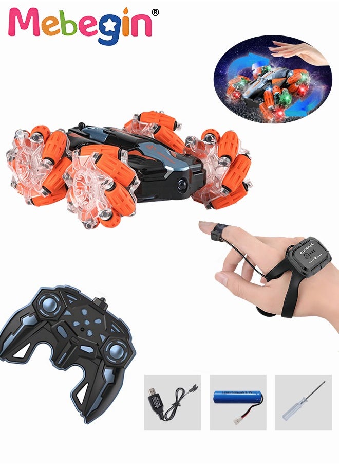 MEBEGIN - Remote Control Car Toy with Light and Music, 2.4 GHz Double Side Radio Control Drift Race Car, Gesture Sensing RC Stunt Car, Suitable for Various Roads, Ideal Gift for Kids Aged 6+ - Image 1