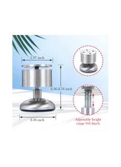 KASTWAVE 4 Pcs Adjustable Metal Furniture Legs - Stainless Steel Cabinet Legs Round for Cabinet Sofa Table Kitchen Feet Replacement, (Height 60mm/2.5")  - Image 4