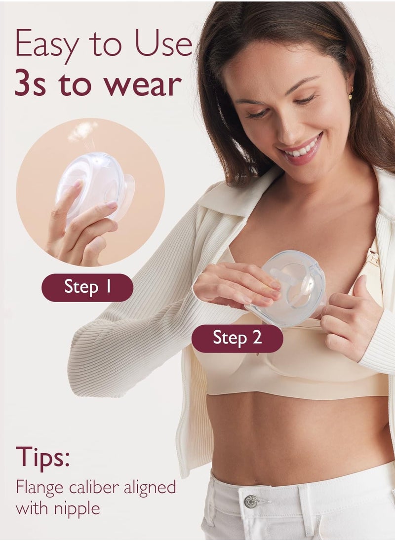 Momcozy - Momcozy Milk Collector for Breastmilk, Pea Breastfeeding Milk Catchers , Silicone Milk Collector Reusable Breast Milk Shell - Image 1