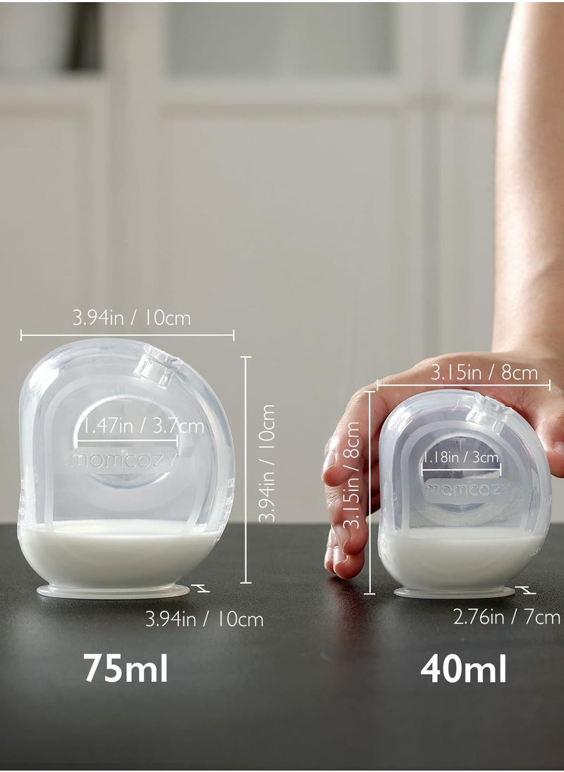Momcozy - Momcozy Milk Collector for Breastmilk, Pea Breastfeeding Milk Catchers , Silicone Milk Collector Reusable Breast Milk Shell - Image 1