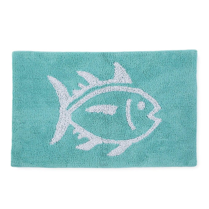 7132581 SKIPJACK COTTON REVERSIBLE ABSORBENT 20INCH X 32INCH BATHROOM BATH RUG AQUA