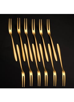 304 Steel 12 Pieces Gold 13 cm Double Toothed Fruit Dessert and Cake Fork CIN576SR-12 - pzsku/Z04CF0DAD09CC1B429849Z/45/_/1730722814/16c9081b-3abe-497b-b9a0-0a1aa087bb4a