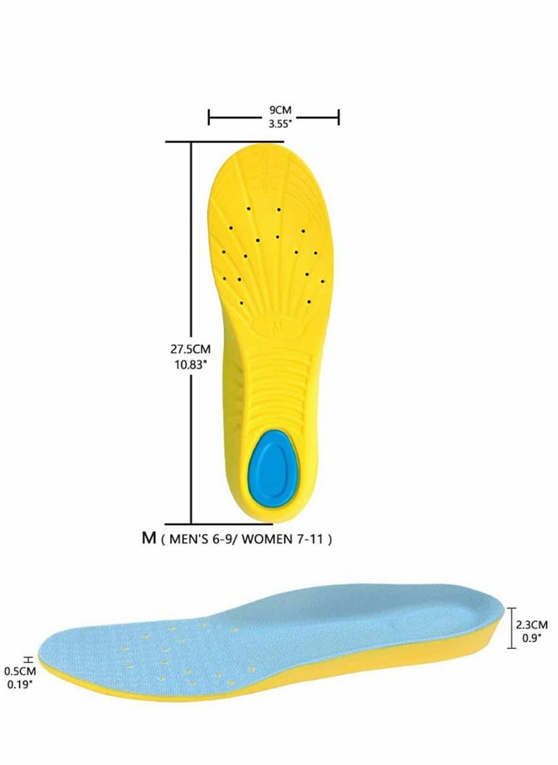 SYOSI Memory Foam Insoles, PU Orthotic Sport Insoles, Comfortable Breathable, Shock Absorption and Relieve Foot Pain, Plantar Fasciitis Arch Support Insoles (Men 38-42.5/ Women 37-42)  - Image 2