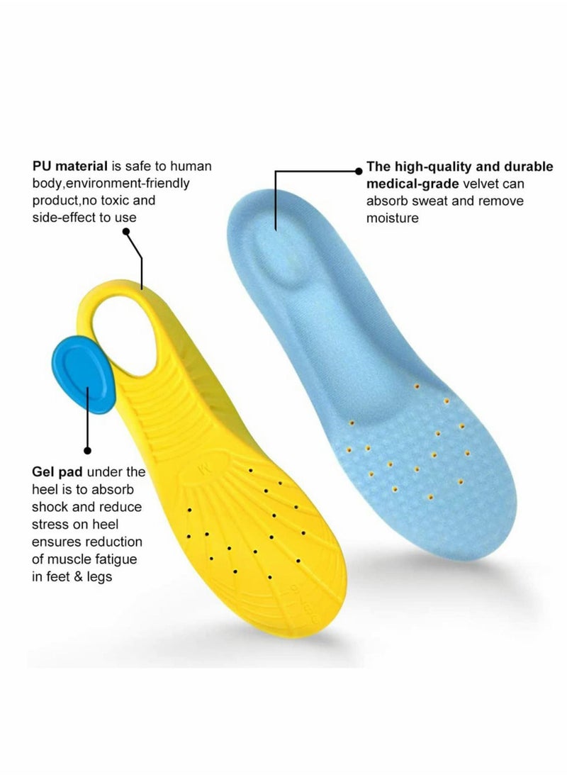 SYOSI Memory Foam Insoles, PU Orthotic Sport Insoles, Comfortable Breathable, Shock Absorption and Relieve Foot Pain, Plantar Fasciitis Arch Support Insoles (Men 38-42.5/ Women 37-42)  - Image 4