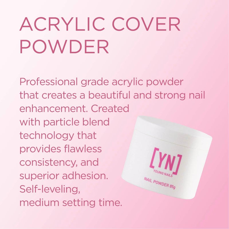 Young Nails Acrylic Cover Powder - Self-Leveling Acrylic Nail Powder, Clear Nude Pink White Acrylic Powder for Nail Extenstion, Professional Grade, Superior Adhesion, Color - Rosebud, 85g - Image 2