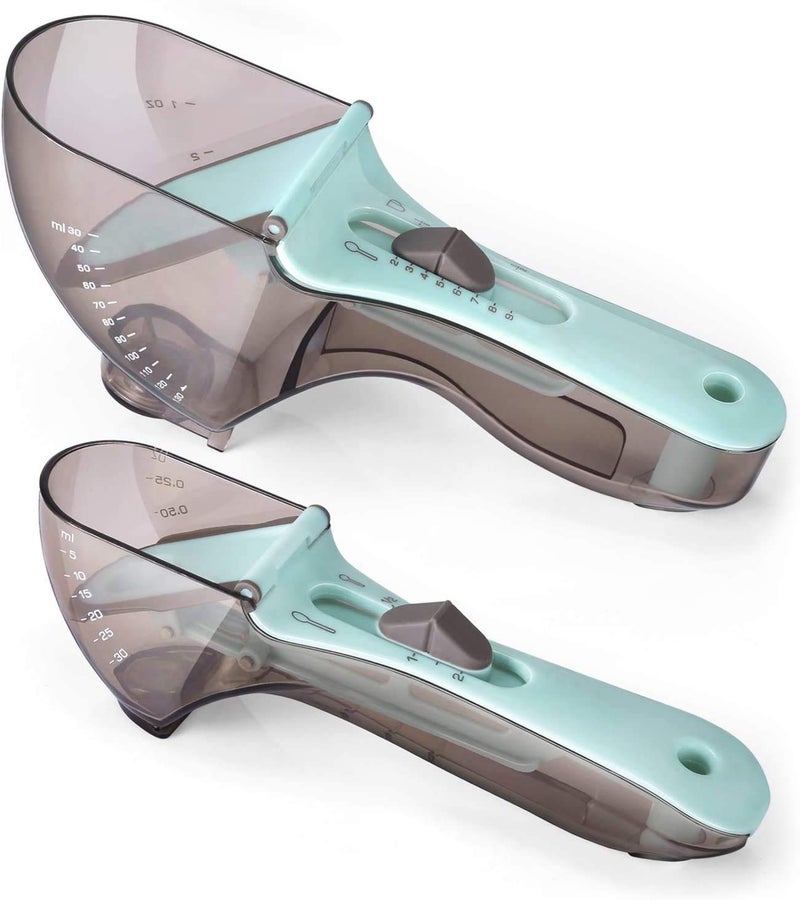DIYA ENTERPRISE Kitchen Measuring Spoon Cup All in 1 Adjustable Liquid and Solid Foam Measuring Scale Spoon Perfect for Reading Set of 2 Plastic - Image 2