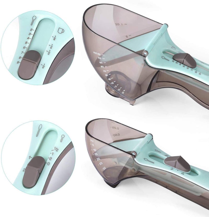 DIYA ENTERPRISE Kitchen Measuring Spoon Cup All in 1 Adjustable Liquid and Solid Foam Measuring Scale Spoon Perfect for Reading Set of 2 Plastic - Image 3