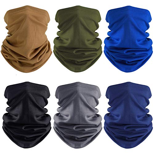 Geyoga 6 Pieces Summer UV Protection Cooling Neck Gaiter Face Clothing Neck Gaiter Mask Scarf Sunscreen Breathable Bandana(Mixed Colors) - Image 1