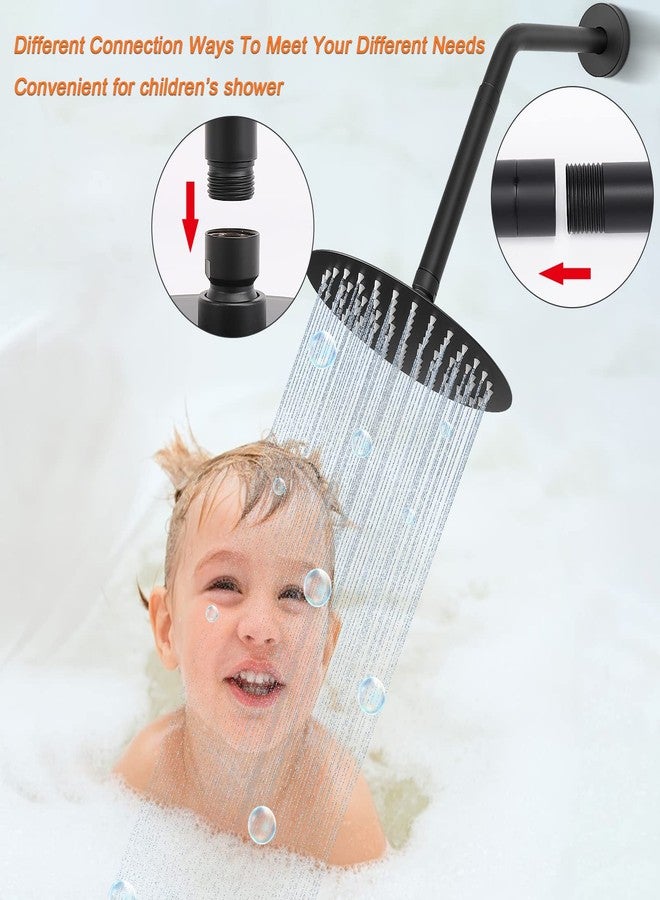 HarJue Shower Head Extension Arm, Shower Extender Water Outlet- Lowers Existing, Shower Pipe Extension for Bathroom, Made of Solid Metal Stainless Steel(6 Inch, Matte Black) - Image 5