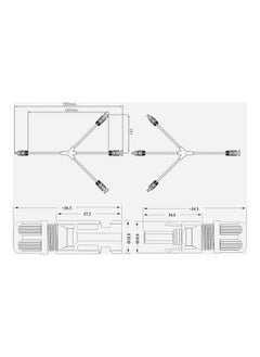 NIBEMINENT 2-Piece 3-In-1 Solar Photovoltaic Connector Set Black  - Image 3