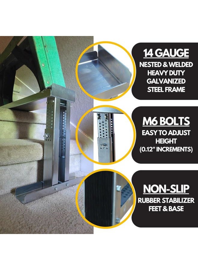 Renovatio: Ultimate Ladder Levelers for Extension Ladders, Stair Ladder Leveler, Extension Ladder Stabilizer, Stair Ladder Platform, Ladder for Stairs - Image 5