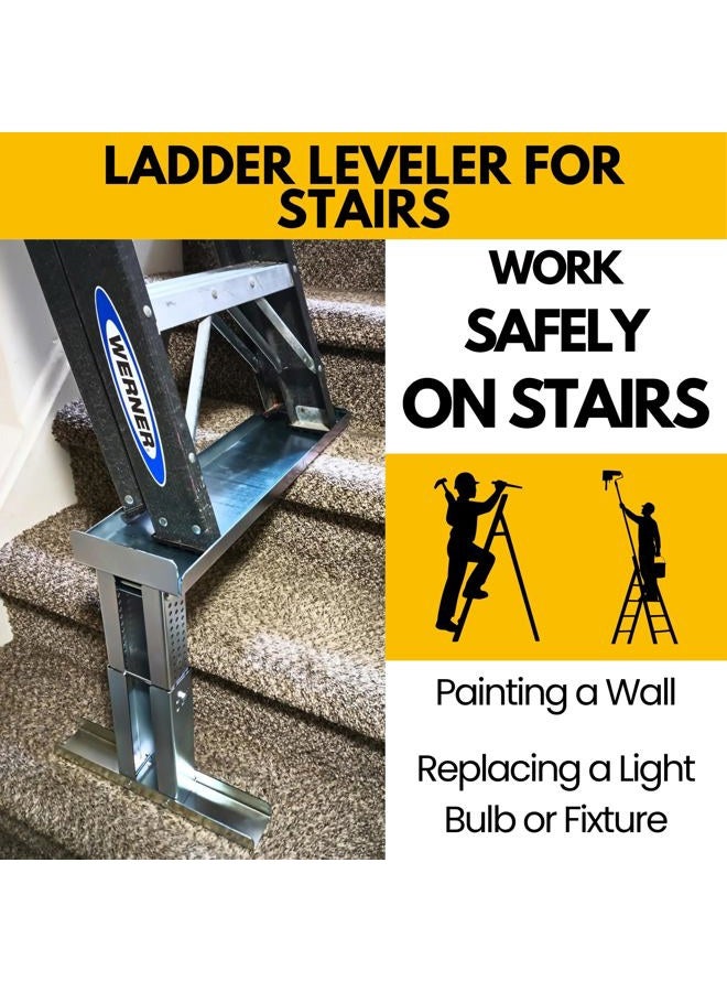 Renovatio: Ultimate Ladder Levelers for Extension Ladders, Stair Ladder Leveler, Extension Ladder Stabilizer, Stair Ladder Platform, Ladder for Stairs - Image 2