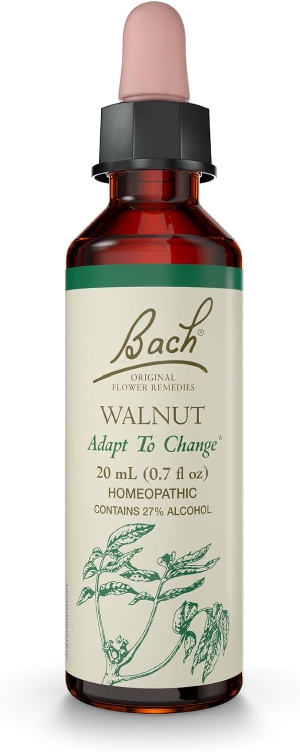 Bach Bach Original Flower Remedies, Walnut - Adapt to Change - Natural Homeopathic Flower Essence for Emotional Balance - Vegan, Gluten Free, Sugar Free - 20mL Dropper 