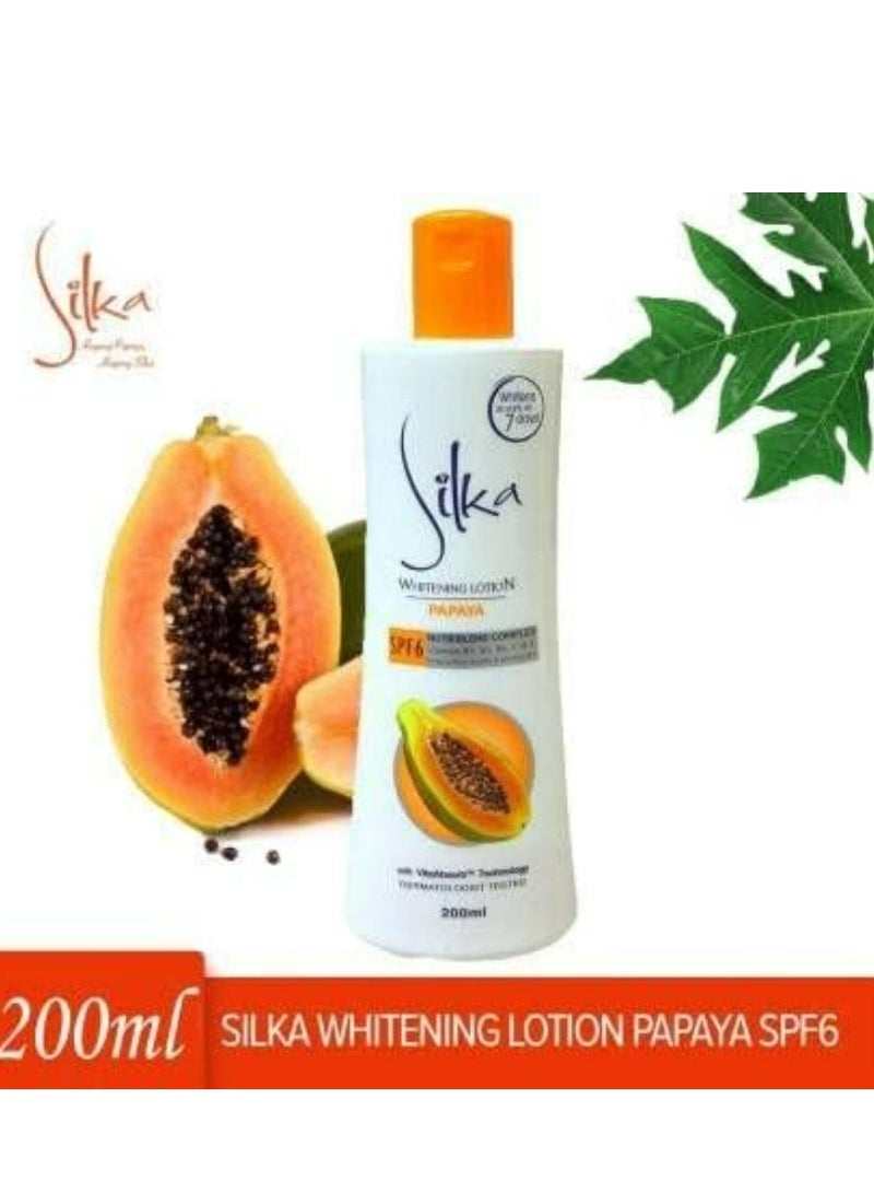 Silka Papaya Whitening Lotion SPF6 200 ML - Image 1