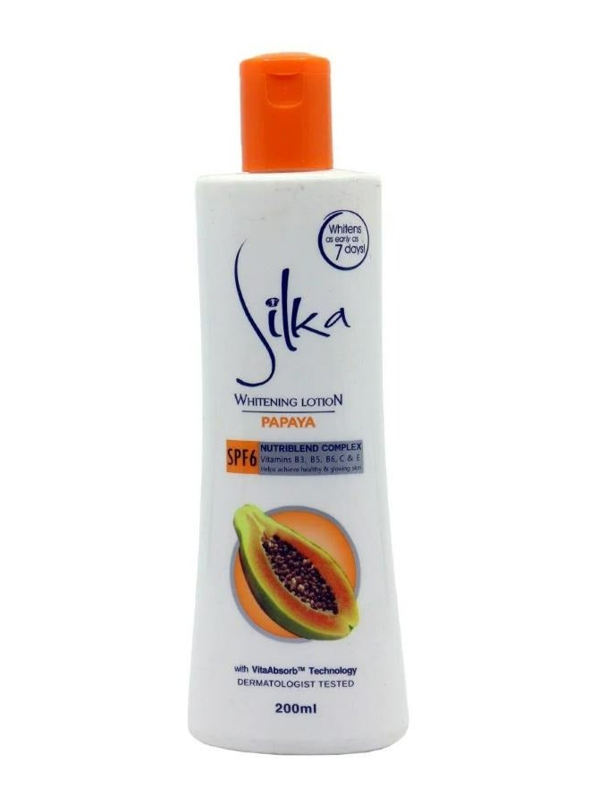 Silka Papaya Whitening Lotion SPF6 200 ML - Image 2