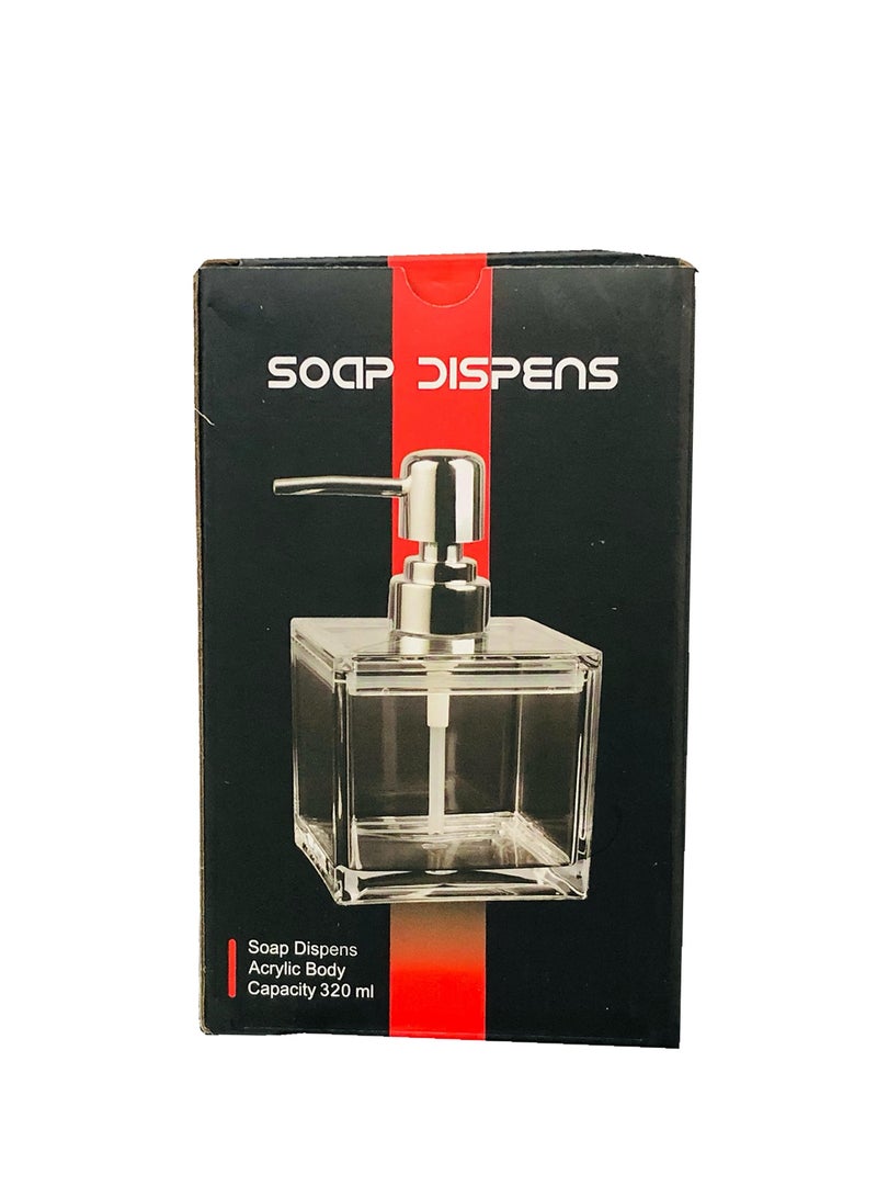 Ideal Pack Soap Dispenser, Acrylic Boady, Elegant Design for Kitchen & Bathroom 320 ml - Image 3