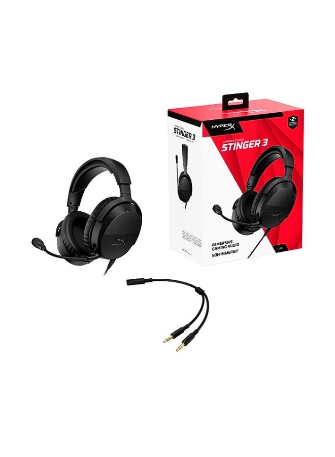HyperX - Cloud Stinger 3 Wired Gaming Headset w/ Adjustable Headband for PC, PS5, Xbox, Nintendo Switch, and Mobile - Black - Image 3