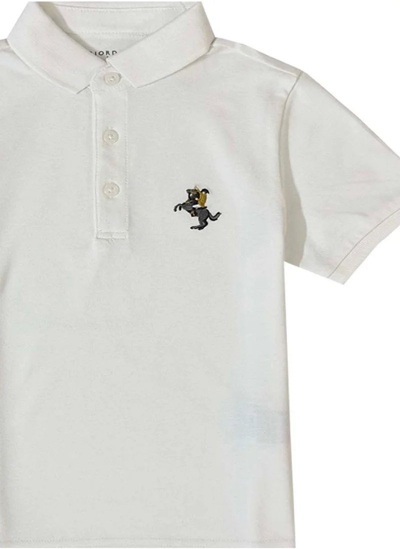 GIORDANO Kids Pique Flat Knit Collar Short Sleeve Slim Fit Small Napoleon Embroidery Bold Polo