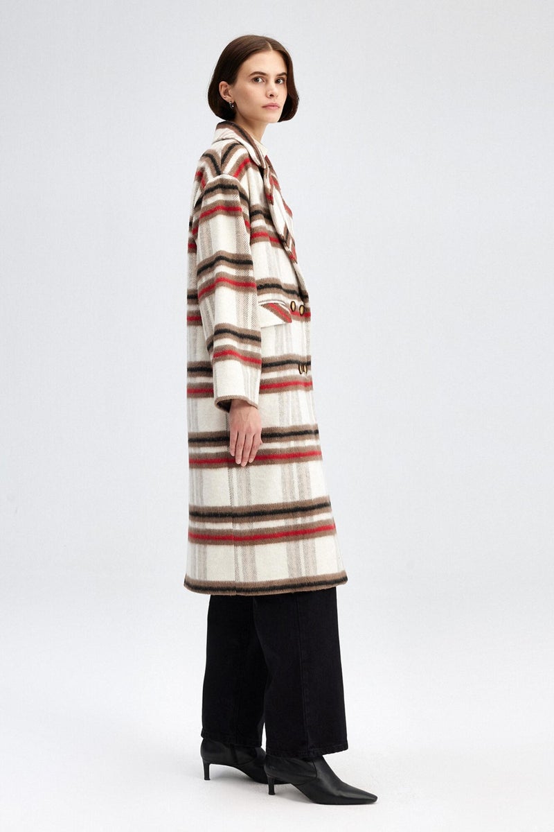 Touche Plaid Stamp Coat - Image 3